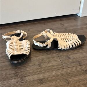 Proenza schouler White Strappy Sandals gladiator flat leather eu 37 caged